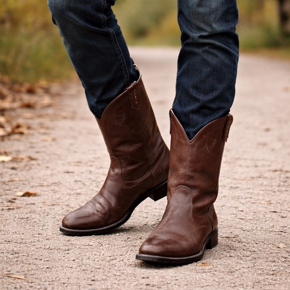 Ariat Other - Ariat Brown Leather Western Cowboy Boots Men’s 10.5D Roper Ranch Boots
